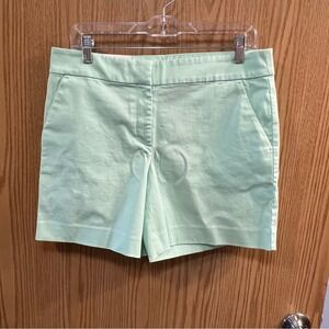 LOFT Green Bermuda Shorts Tailored Cotton Blend